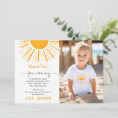 Premier voyage autour du carte de remerciements ph (Debout devant)