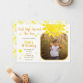 Premier voyage autour du Carte de remerciements ph (Devant/Arrière en situation)