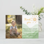 Premier voyage autour du soleil Carte de remerciem (Debout devant)