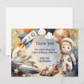 Premier Voyage Autour Du Soleil Carte de remerciem (Devant / Derrière)