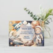 Premier Voyage Autour Du Soleil Carte de remerciem (Debout devant)