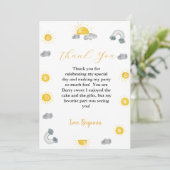 Premier Voyage Autour Du Soleil Carte de remerciem (Debout devant)