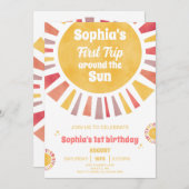 Premier Voyage Autour du Soleil Invitation (Devant / Derrière)