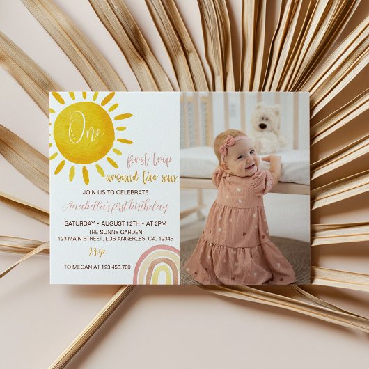 Premier Voyage Autour Du Soleil Invitation Anniver