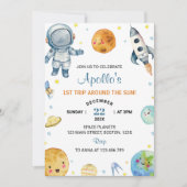 Premier Voyage Autour Du Soleil Invitation Anniver (Devant)