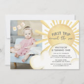 Premier Voyage Autour Du Soleil Invitation Anniver (Devant)