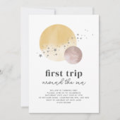 Premier Voyage Rose Autour Du Soleil Invitation An (Devant)