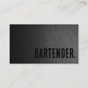 Premier zwart Faux lederen bartender Visitekaartje