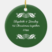 Première/1ère décoration photo damasée de Noël du (Dos)