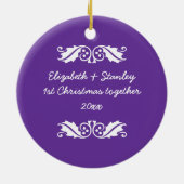 Première/1ère décoration photo damasée de Noël du (Dos)