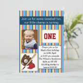 première anniversaire de base-ball bleu invitation (Debout devant)