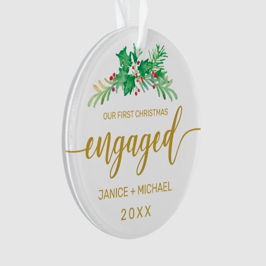 Première aquarelle de Noël Holly Botanical (devant)