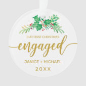 Première aquarelle de Noël Holly Botanical (devant)