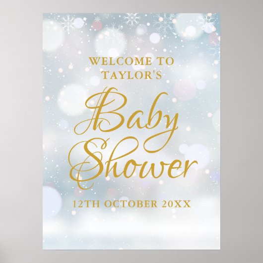 Première Baby shower de flocons de neige Affiche d (Devant)