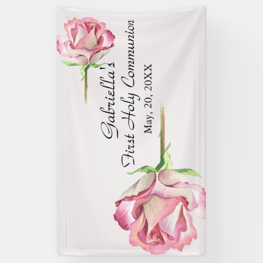 Première bannière de sainte communion d'aquarelle (Vertical)