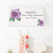 Première bannière de sainte communion d'aquarelle (En situation)