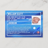 Première carte de baseball de bébé Faire-part de n (Dos)