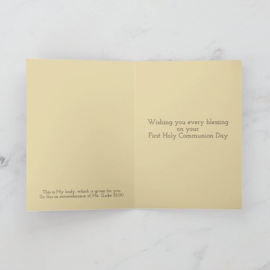 Première carte de communion (Intérieur)