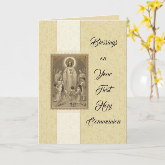 Première carte de communion (Fleur jaune)