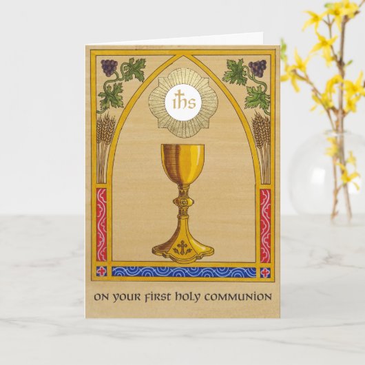 Première carte de communion (Fleur jaune)