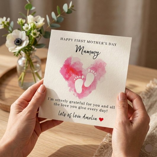 Première carte de fête des mères de Bébé Fille