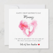 Première carte de fête des mères de Bébé Fille (Devant)