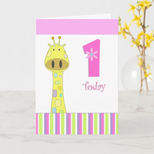 Première carte de fille d'anniversaire (Fleur jaune)