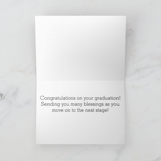 Première carte de graduation religieuse (Intérieur)