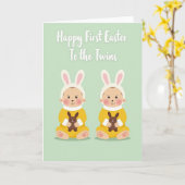 Première carte de jumeaux de printemps (Fleur jaune)