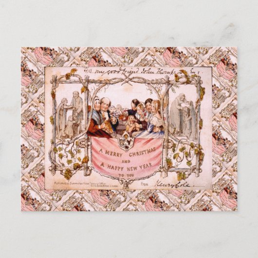 Première carte de Noël, Angleterre 1846 (Devant)