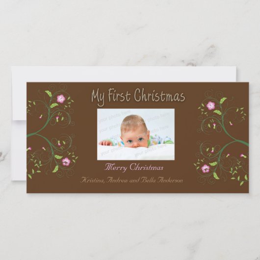 Première carte de Noël avec photo (Devant)