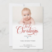 Première carte de Noël avec photo de fêtes (Devant)