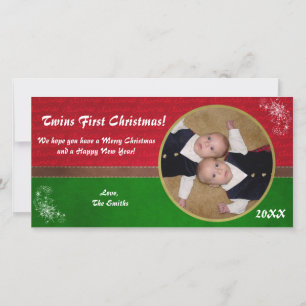 Première carte de Noël de jumeaux