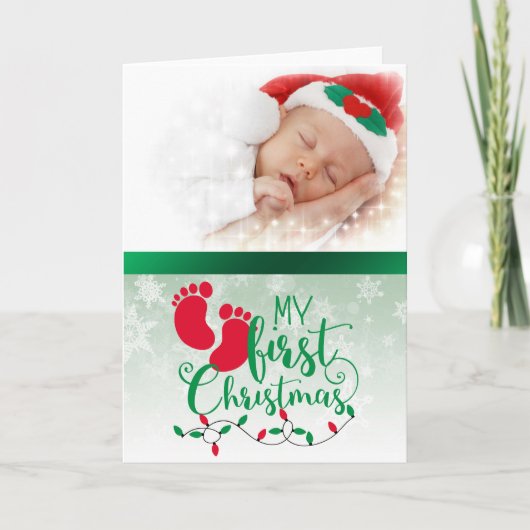 Première carte de Noël de la photo du bébé (Devant)