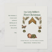 Première carte de Noël de Petit Soldat — Bébé (Devant / Derrière)