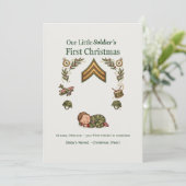 Première carte de Noël de Petit Soldat — Bébé (Debout devant)