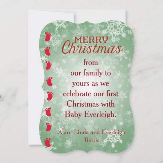 Première carte de Noël du bébé (Dos)