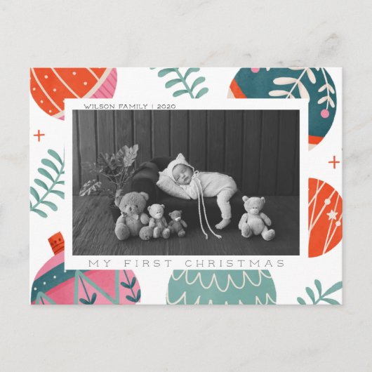 Première carte de Noël du bébé (Devant)