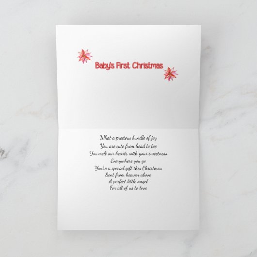 Première carte de Noël du bébé (Intérieur)
