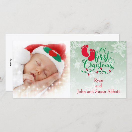 Première carte de Noël du bébé (Devant / Derrière)