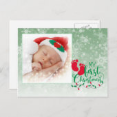 Première carte de Noël du bébé (Devant / Derrière)