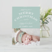 PREMIÈRE CARTE DE NOËL PHOTO VERT MENTHE (Debout devant)