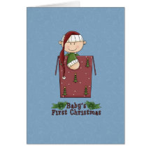 Première carte de Noël pour bébé garçon