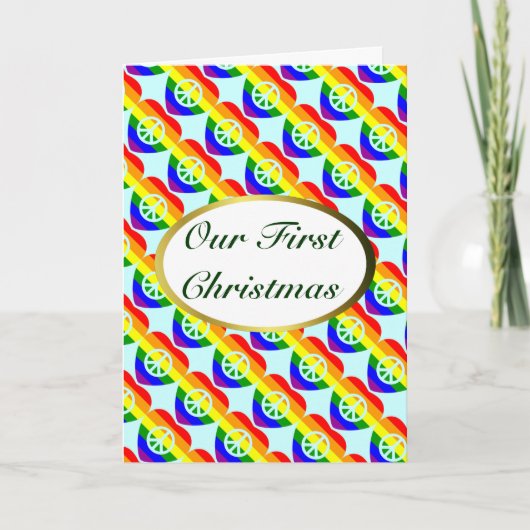 Première carte de Noël pour le mariage gay et lesb (Devant)