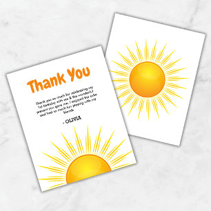 Première carte de remerciement d'anniversaire pour