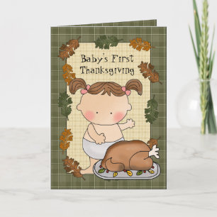 Première carte de voeux Thanksgiving de bébé