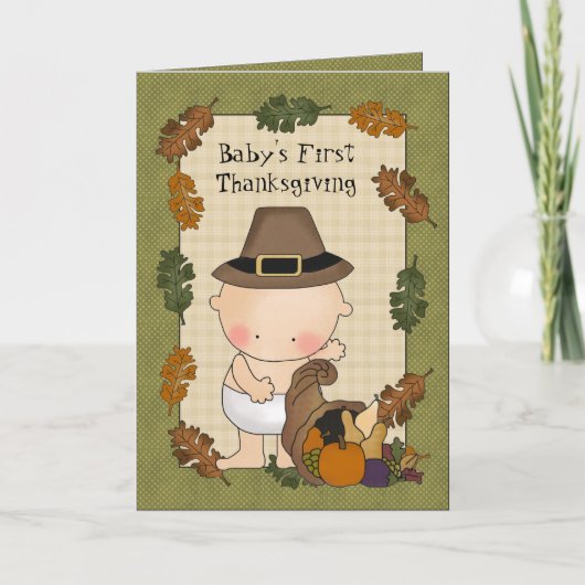Première carte de voeux Thanksgiving de bébé (Devant)