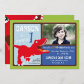 Première carte d'invitation d'anniversaire de (Devant / Derrière)