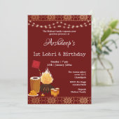 Première carte d'invitation Lohri et d'anniversair (Debout devant)