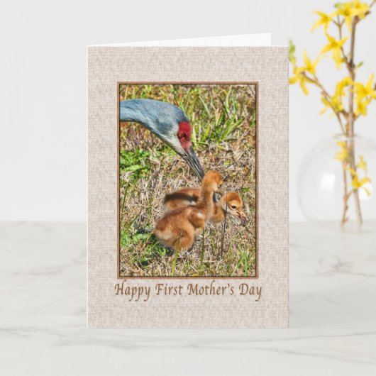 Première carte du jour de mère avec des oiseaux (Fleur jaune)